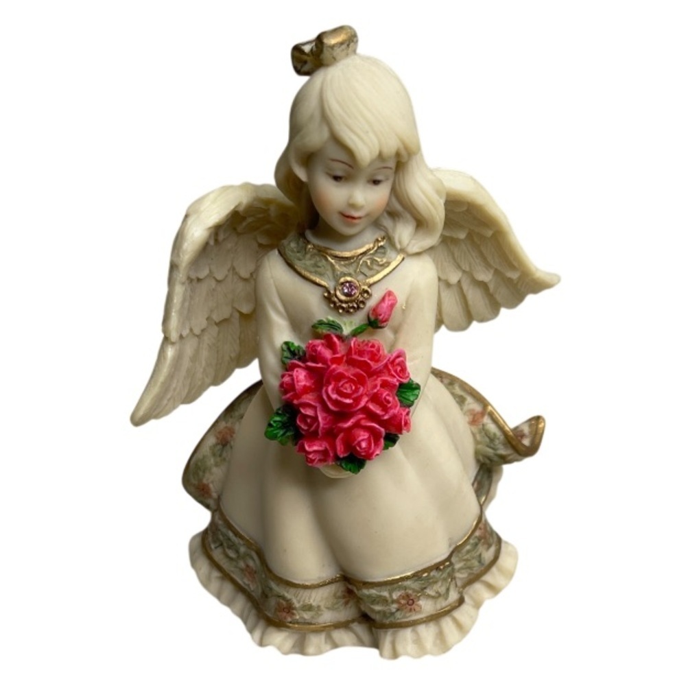 Sarahs Angels 2009 10th Anniversary Collection June Birthday Red Roses Gold Trim